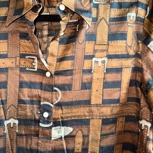 Vintage Lauren Ralph Lauren women’s M blouse. Equestrian print very elegant